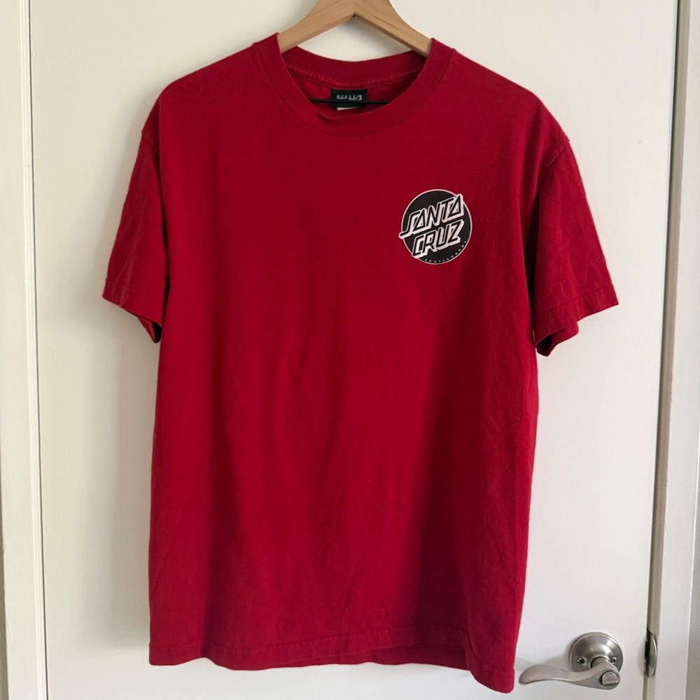 Santa Cruz Skateboards Pray For Me Skeleton Hands Graphic Tee Red Skater
